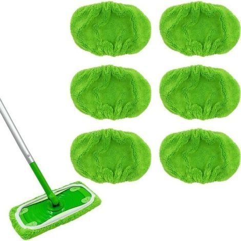6PCS Floor Cloths, Reusable Cloth Wipes Compatible for Swiffer Sweeper Mop, Suitable for Wiping All Types (1/3)