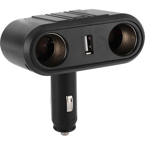 Chargeur Allume-Cigare Voiture 2 Prises Adaptateur avec Port USB Charge Rapide 12-24V (1/5)