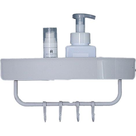 Étagère murale de salle de bain, étagère de rangement triangulaire multifonctionnelle, grise