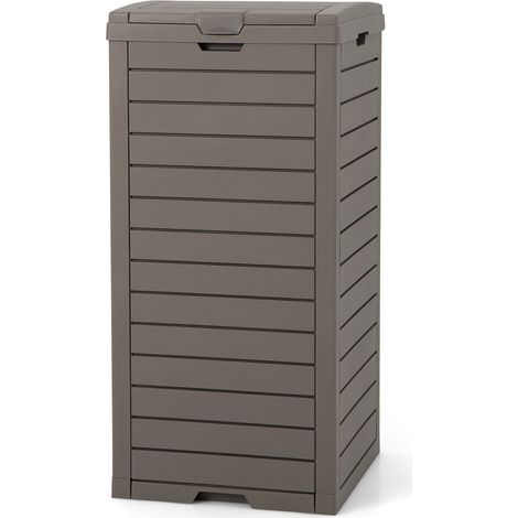 Outdoor Trash Waste Bin 140 L Large Trash Bin with Lid & Pull-out Liquid Tray (1/5)