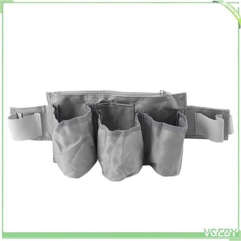 Sac banane à outils - FAFEICY - 3 poches - tissu Oxford imperméable - ceinture réglable - Gris (1/5)