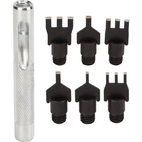 Kit de poinçonnage cuir acier carbone, emporte-pièce réglable pour ceinture et bricolage, outil de perçage avec accessoires interchangeables (1/5)