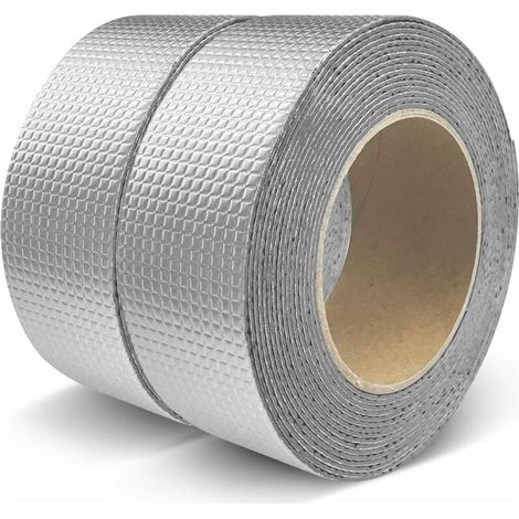 2 Pièces Ruban Butyle Bande Etancheite Toiture: Butyle en Aluminium Bande D'étanchéité, 50mm x 5m, Ruban Anti Fuite Eau pour Usage Extérieur (1/4)