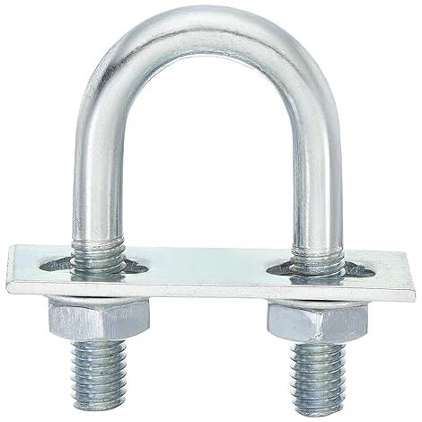 Boulons en U Ronds, 6 Ensembles de 22mm de Largeur Intérieure 56mm de Longueur M8 en Acier au Carbone Zingué U Boulon de Serrage avec Écrous et Plaques, pour Remorque de Bateau (1/5)