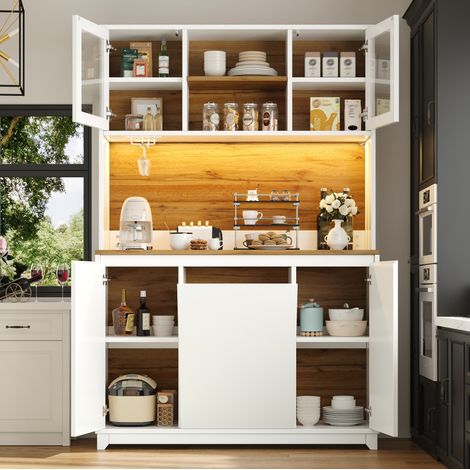 Mobile cucina con LED e ante acriliche 120x40x180 cm OKMYHOME (1/5)