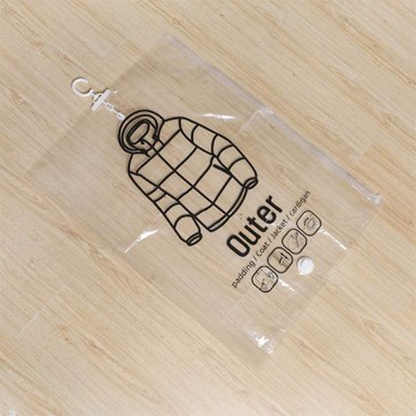 Lot de 6 sacs de rangement sous vide à suspendre - Pour économiser de l'espace - Avec cintres, sacs de compression pour vêtements saisonniers, robes, costumes
