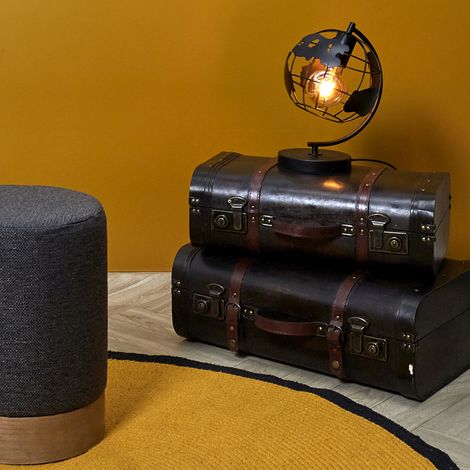 Lampe à Poser - HOME DECO FACTORY - Globe - Métal - Noir (1/5)