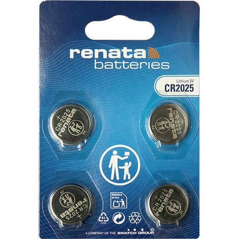 Renata / Swatch Group - Pile bouton lithium blister x4 CR2025 MFR RENATA 3V 160mAh (1/2)