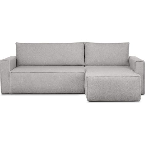 KONSIMO NAPI II Ecksofa Big links/rechts aus Bouclé-Stoff, grau (1/5)