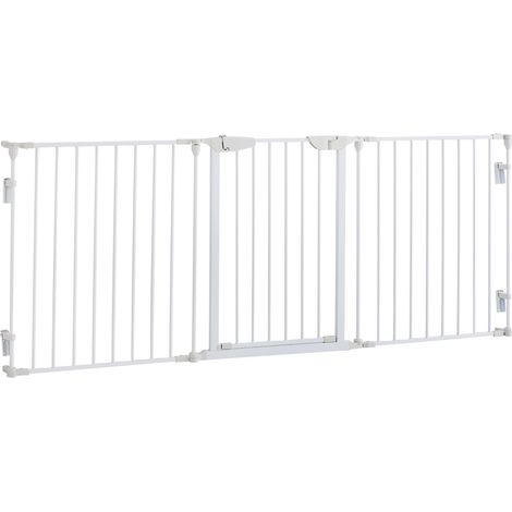 Barrière sécurité chien 3 éléments 180x3x74,5 cm plastique blanc (1/5)