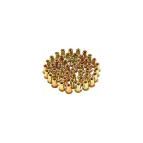 150 M5-Flachkopfnietmuttern aus verzinktem Kohlenstoffstahl mit verschiedenen M5-Gewindeeinsätzen, geeignet für Metall und Kunststoff (10 mm x 13 mm) – Crezuo