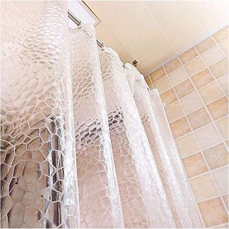 Rideau de douche épais et transparent, rideau de salle de bain, 80 x 180 cm (1/4)