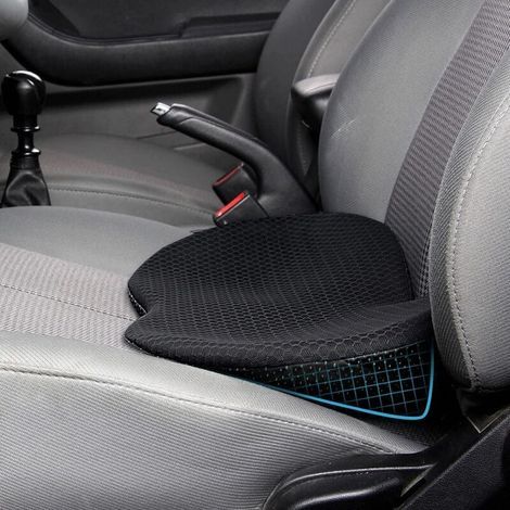 Memory foam car seat cushion for sciatica and lower back pain relief. Car seat cushions for driving. Essential for car journeys (black). (1/5)