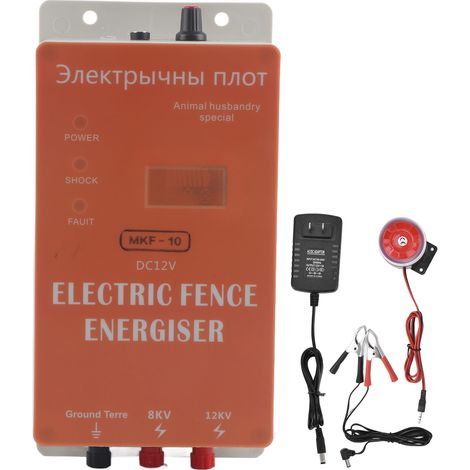 Clôture électrique 10km, contrôleur haute tension à impulsions, hôte pour élevage bovin, 100-240V, prise US (1/5)