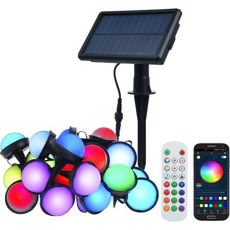 RGBW Solar Lights for Outdoor Use – 25 Units, IP65 Waterproof, APP Control and Remote Control, Built-in 2000mAh Battery (1/4)