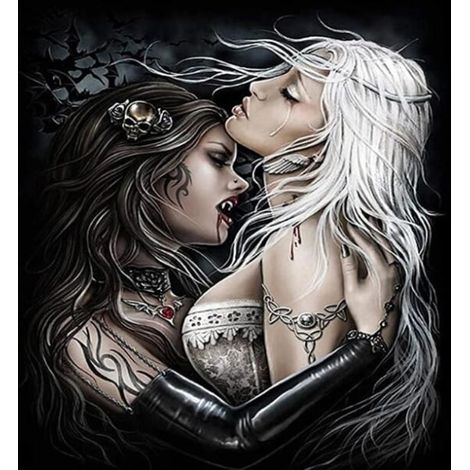 Diamond painting vampire beauté, broderie diamant à strass complète, mosaïque 30 x 40 cm, décoration murale créative (1/4)