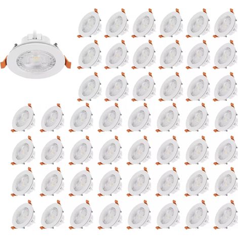 Lot de 50 Spots LED Encastrables Etanches D68 7W CCT IP54 Blancs - 60 deg - Switch 3000-4000-6500K (1/5)