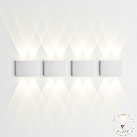 4 Pezzi Applique LED da Parete Esterno Ovale 12W Bianca Luce Naturale FD-10 (1/5)