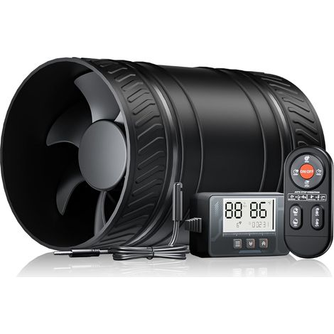 Ventilateur Extracteur d'Air Hygroréglable et Thermoréglable, Timer, Ventilation Automatique, 6 Vitesses, Silencieux, Protection Surchauffe, Pour Salle de Bain, Cuisine, Cave, Garage, Serre (1/5)