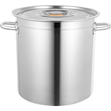 HAUTOUR Stockpot Cylindrique en Acier Inoxydable 201 Argent 35 L, Pot de Cuisine Grande Capacité Paroi 1,2 mm, Compatible Cuisinière Gaz Électrique Solénoïde, pour Hôtel Restaurant Cuisine Entrepôt (1/5)