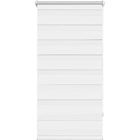 Maison Exclusive - Tenda a rullo zebra 60,9x120 cm Tessuto Larghezza 56,7 cm bianco