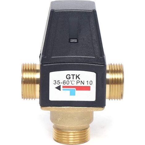 Mélangeur d'eau froide/chaude professionnel en laiton, robinet mitigeur thermostatique DN20 filetage mâle 3 voies en laiton pour système de douche chauffe-eau solaire contrôle de la te (1/5)