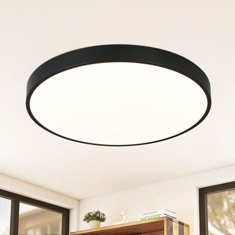 GBLY LED Deckenleuchte Schwarz Deckenlampe - Flach Küchenlampe IP44 Wasserdicht Badlampe Rund Ø28cm Flurlampe 17W Modern für Wohnzimmer Schlafzimmer Bad Flur Küche Kinderzimmer Eingang