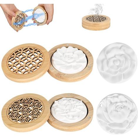 Pietre aromatiche per oli essenziali, diffusore di oli essenziali con 2 scatole di incenso in legno, diffusore di oli essenziali per aromaterapia in auto e in casa (1/5)