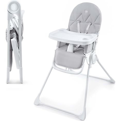Chaise Haute Pliable, 5 kg, Repose-pieds, Gris Clair (1/5)
