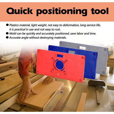 GARRYFIZH Plaque d'insertion de table de toupie pour machine à graver en bois en plastique ABS, outil de fraisage et de rainage, multifonction, avec 4 anneaux (1/5)