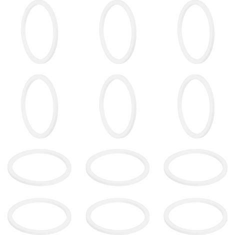 Rondelle PTFE 12Pcs 44.5mm OD 38mm ID 2mm Épais Rondelles Plates Joint d'Étanchéité Annulaire pour Robinet, Tuyau, Boulon, Machinerie, Blanc (1/5)