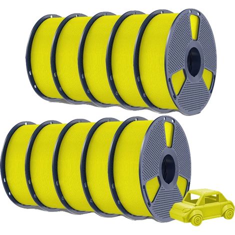 Filamento para impresora 3D, alta resistencia, dureza, color amarillo. (1/2)