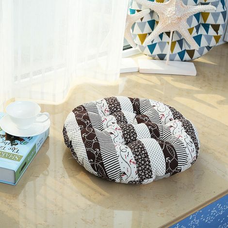 Coussin de chaise rond rembourré pour intérieur ou extérieur, jardin, terrasse, cuisine et bureau (D,58x58cm) (1/5)