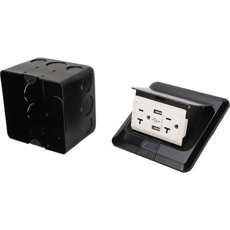 20-A-Tischsteckdosenleiste mit 3 Steckdosen und 2 USB-Anschlüssen, Tischanschlussdose, US-Standard 125 V Wechselstrom (1/5)