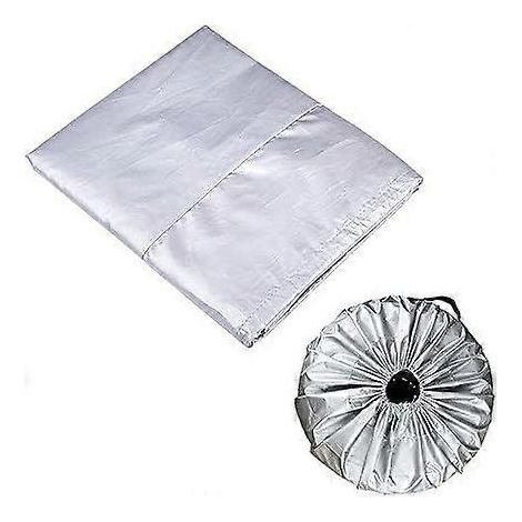 Housse de roue de secours, housse de pneu de voiture, protection de pneu, housse de roue de secours imperméable, protection d'enjoliveur de roue de secours, diamètre 65 cm, argenté (avec poignée) (1/4)