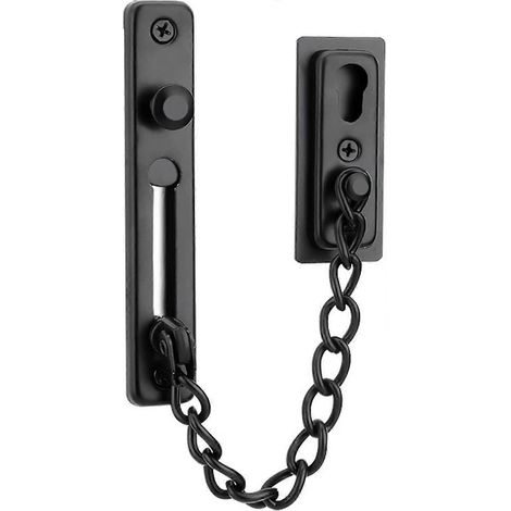 Dispositif antivol Yaju avec chaîne de porte, acier inoxydable, verrou de porte intérieure, verrou de clôture, chaîne de sécurité durable, verrou de clôture, maison, chambre, hôtel, bureau, porte coul (1/4)