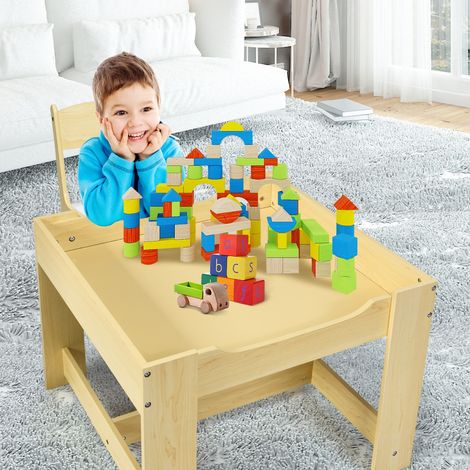 Table Enfant Tableau Amovible à 2 Faces et 2 Boîtes avec Chaise Bureau Enfant avec Rangement Taille Compacte pour Chambre Enfant École Maison Chic (1/4)