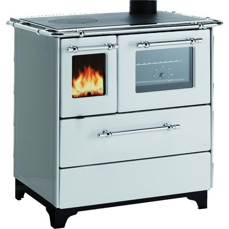 Palazzetti 9811216 New Betty 3.5 Cucina a Legna 6.3 kW Classe A Vetro Ceramico EcoDesign 2022 colore Bianco