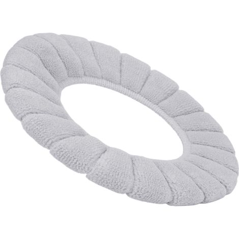 Housse de siège de toilette épaisse, lavable et douce, qui garde la chaleur, agréable au toucher, durable et de couleur élégante. Coussin de siège de toilette gris. (1/5)