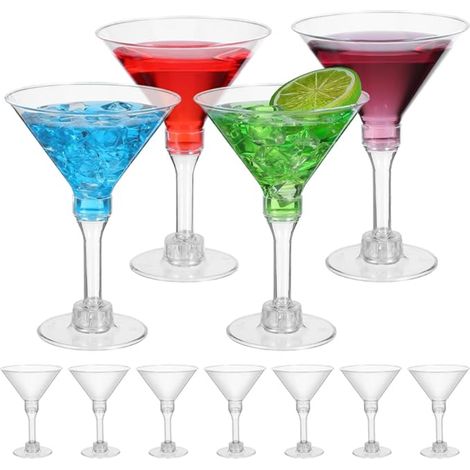 Set of Transparent Reusable Cocktail Glasses Martini Glasses Dessert Cups for Wine, Cocktail, Wedding, Birthday Party Decoration (1/5)
