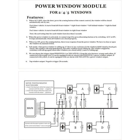 Modulo di controllo alzacristalli elettrici automatico universale Crezuo da 12V per auto a 4 porte-Crezuo