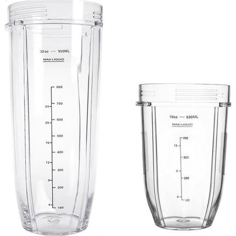 Set di 3 bicchieri da miscelazione, ricambi per frullatori, compatibile con gli spremiagrumi Ninja (950 ml/700 ml/500 ml), accessori da cucina trasparenti
