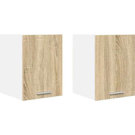 Set di 2 armadietti pensili moderni portaoggetti interno 30 x 31 x 40 cm in legno ingegnerizzato bianco 020053166