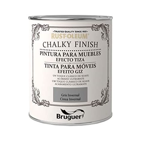 XYLAZEL chalky muebles 750ml gris invernal , Rust Oleum Chalky Finish Pintura para Muebles Xylazel. Pintura al agua para muebles efecto tiza. Es una pintura divertida que te permit
