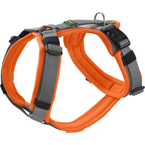 Hunter Hundegeschirr Maldon Up mit Griff S-M orange/grau (1/3)