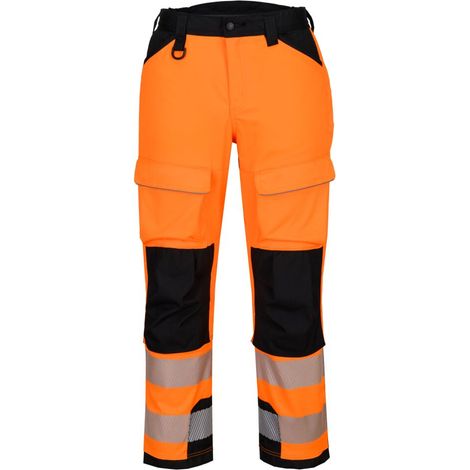Pantaloni da lavoro in altezza Hv Pw3 - Taglia 46 - Arancione/nero - Portwest