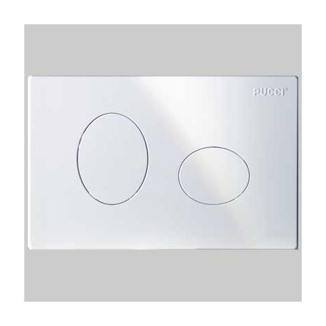 PLACCA DI COMANDO ECO ELLISSE DOPPIO TASTO  SATINATA     PUCCI