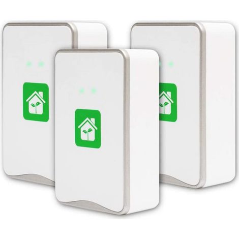 Purificador de aire enchufable con generador de iones negativos de alta potencia: hasta 32 millones de iones negativos por segundo, paquete de 3 unidades. (1/2)