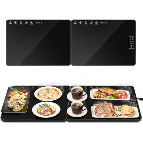 Chauffe Plat Électrique Pliable avec Réglage de la Température,Plaque Chauffante Électrique Multiusage pour Buffet,Banquet et Repas à la Maison (1/5)
