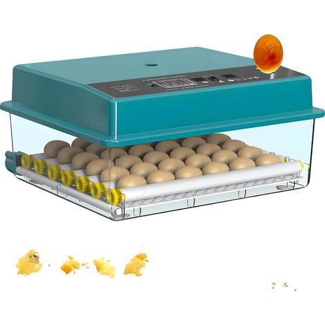 Incubadora de huevos, capacidad para 36 huevos, rotación automática, 36 huevos, doble potencia. (1/2)